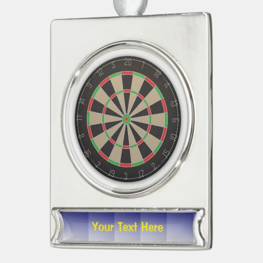 Dartboard liefhebber 🎯😍 Darts Verzilverd Banner Ornament (Links)