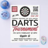 Dartboard Logo Design, Darts Toernooi Advertentie Flyer (Enkel)