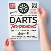 Dartboard Logo Design, Darts Toernooi Advertentie Flyer (Hand)