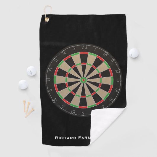 Dartboard Lover Darts Bullseye Golfhanddoek (Insitu)