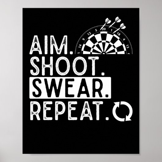 Dartboard Men Dart Player Poster (Voorkant)