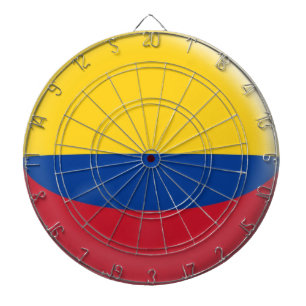 Dartboard met 6 darts Colombiaanse vlag Dartbord