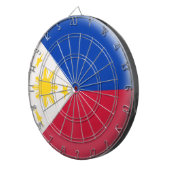 Dartboard met 6 darts Filippijnse vlag Dartbord (Voorkant Rechts)