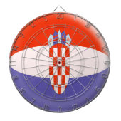 Dartboard met 6 darts Kroatische vlag Dartbord (Voorkant)