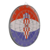 Dartboard met 6 darts Kroatische vlag Dartbord (Voorkant Links)