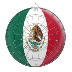 Dartboard met 6 darts Mexicaanse vlag Dartbord