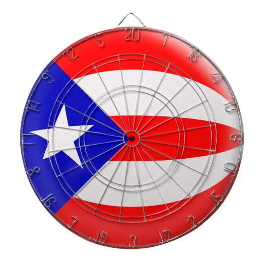 Dartboard met 6 donts Puerto Rico vlag Dartbord (Voorkant)
