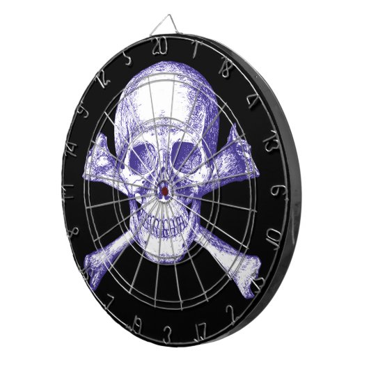Dartboard met Botten voor schedel en dwars Dartbord (Voorkant Rechts)
