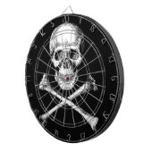 Dartboard met Botten voor schedel en dwars Dartbord (Voorkant Rechts)