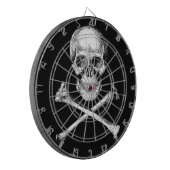 Dartboard met Botten voor schedel en dwars Dartbord (Voorkant Links)