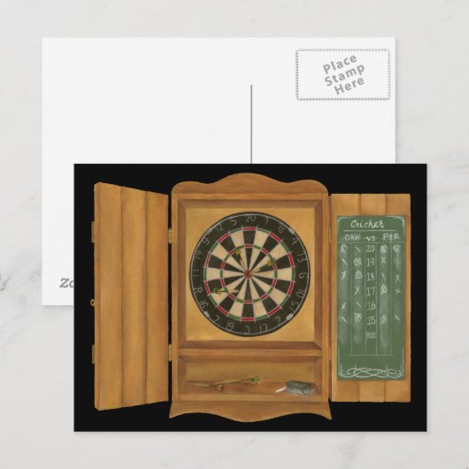 Dartboard met Cricket Scoring Briefkaart (Voorkant / Achterkant)