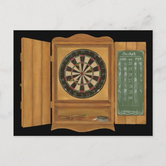 Dartboard met Cricket Scoring Briefkaart (Voorkant)