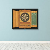 Dartboard met Cricket Scoring Canvas Afdruk (Insitu (Houten vloer))