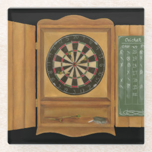 Dartboard met cricket Scoring Glazen Onderzetter
