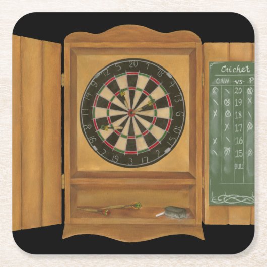 Dartboard met Cricket Scoring Kartonnen Onderzetters (Voorkant)