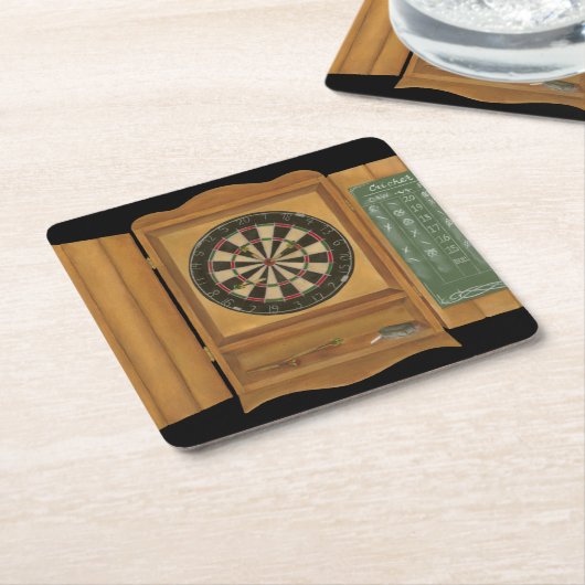 Dartboard met cricket Scoring Kartonnen Onderzetters (Schuin)