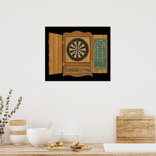 Dartboard met Cricket Scoring Poster (Keuken)