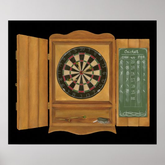 Dartboard met Cricket Scoring Poster (Voorkant)