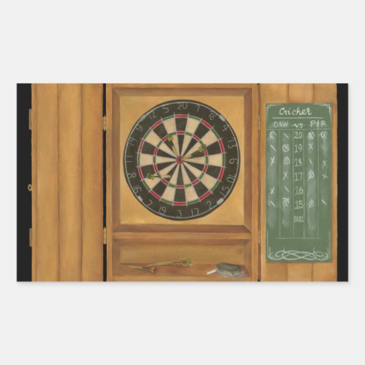 Dartboard met Cricket Scoring Rechthoekige Sticker (Voorkant)