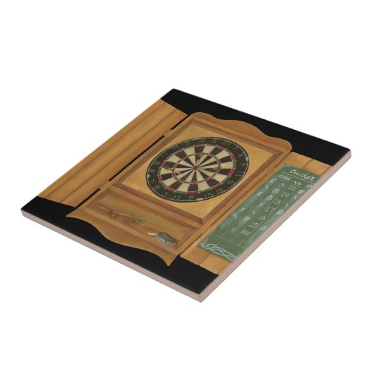Dartboard met Cricket Scoring Tegeltje (Zijkant)