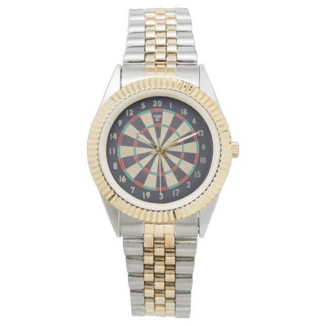 Dartboard met Dart in Bullseye Horloge (Voorkant)