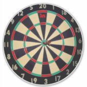 Dartboard met dart, sticker (Voorkant)