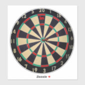 Dartboard met dart, sticker (Vel)