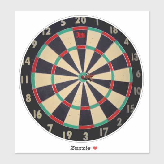 Dartboard met dart, sticker (Vel)