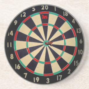 Dartboard met een kleed in de Bullseye, Zandsteen Onderzetter