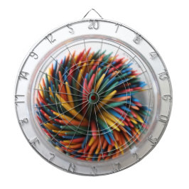 Dartboard met gekleurde tapijten dartbord