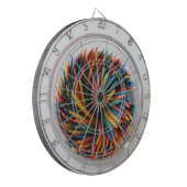 Dartboard met gekleurde tapijten dartbord (Voorkant Links)