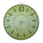 Dartboard met geprojecteerde 13e-uursklok dartbord (Voorkant)
