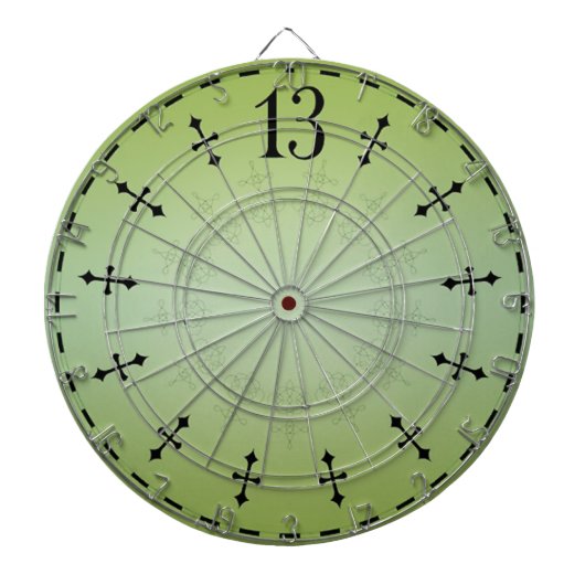 Dartboard met geprojecteerde 13e-uursklok dartbord (Voorkant)