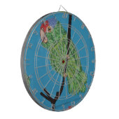 dartboard met groene papegaai dartbord (Voorkant Links)