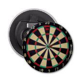 Dartboard met kunstkleed in Bullseye, flesopening Button Flesopener (Voorkant)