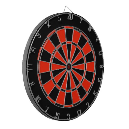 Dartboard met rood en zwart dartbord (Voorkant Links)