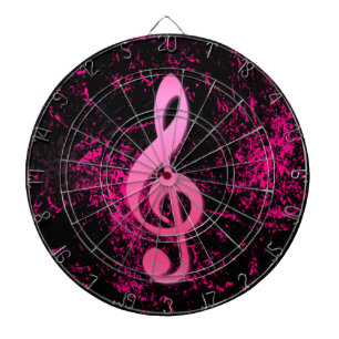 Dartboard met symbool voor muzieknotitie dartbord