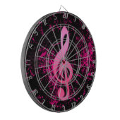 Dartboard met symbool voor muzieknotitie dartbord (Voorkant Links)