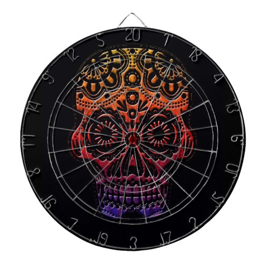 Dartboard met tribale schedel dartbord (Voorkant)