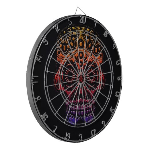 Dartboard met tribale schedel dartbord (Voorkant Links)