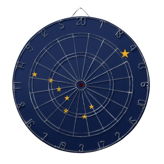 Dartboard met vlag van Alaska Dartbord (Voorkant)