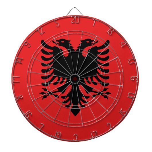 Dartboard met vlag van Albanië Dartbord (Voorkant)