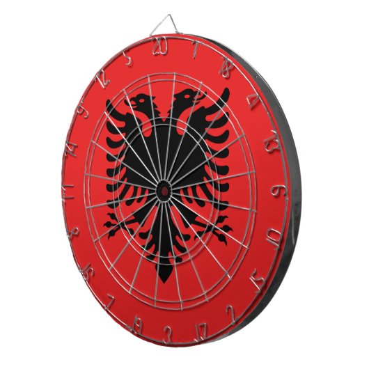 Dartboard met vlag van Albanië Dartbord (Voorkant Rechts)