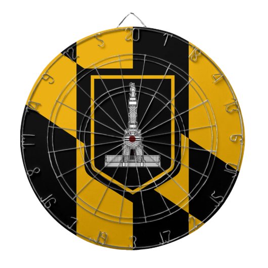 Dartboard met vlag van Baltimore City, VS Dartbord (Voorkant)