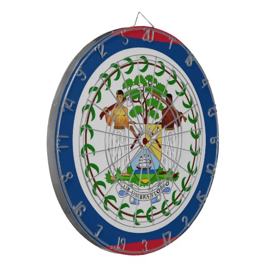 Dartboard met vlag van Belize Dartbord (Voorkant Links)