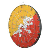 Dartboard met vlag van Bhutan Dartbord (Voorkant Rechts)