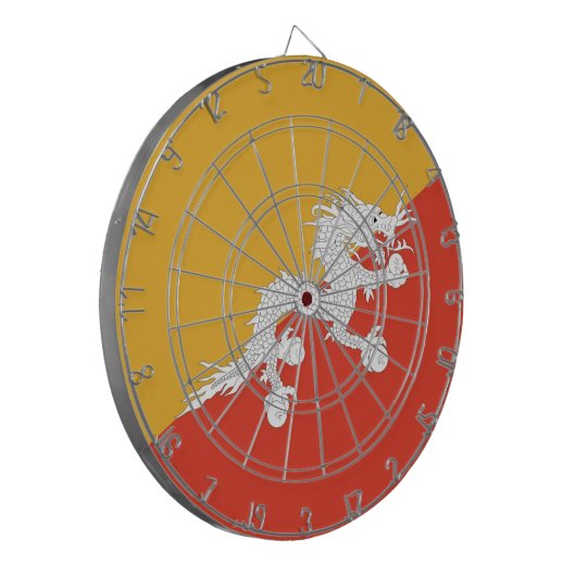 Dartboard met vlag van Bhutan Dartbord (Voorkant Links)