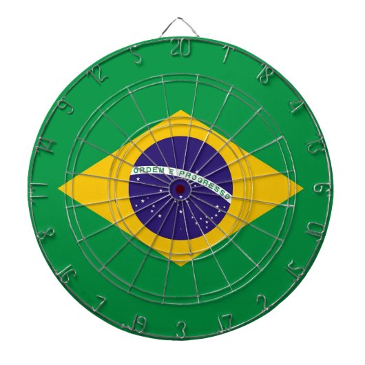 Dartboard met vlag van Brazilië Dartbord (Voorkant)