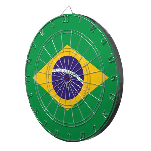 Dartboard met vlag van Brazilië Dartbord (Voorkant Rechts)