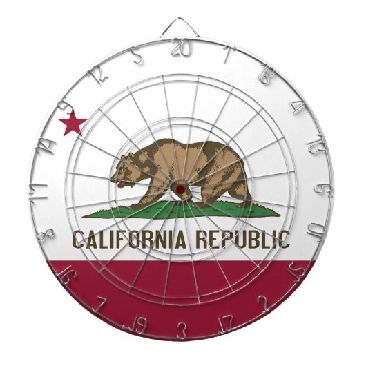 Dartboard met vlag van Californië, VS Dartbord (Voorkant)